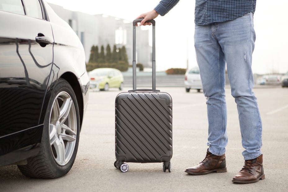 Car rental on an airport parking